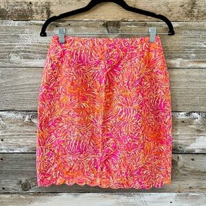 Lilly Pulitzer Pink and Orange Mini Skirt